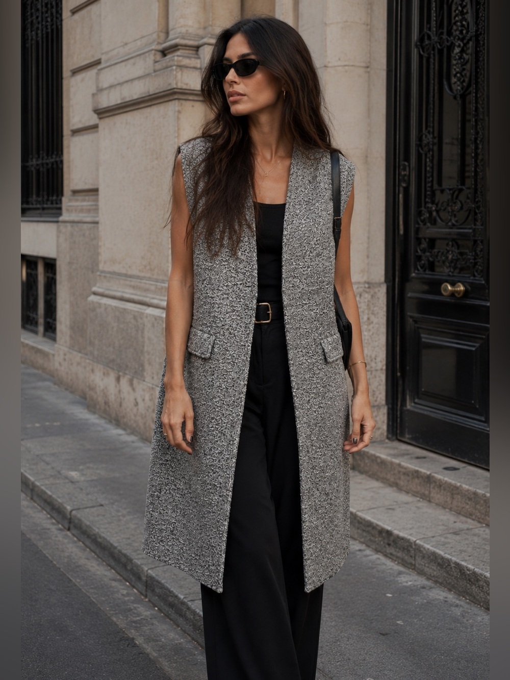 ZARA boucle sleeveless coat vest